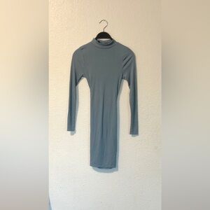Windsor Dusty Blue Open-Back Tie Waist Bodycon Dress